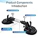 Aiuulu 3 Pcs Laminate Floor Gap Tightener Repair Tool Set, Heavy Duty Aluminum Flooring Suction Cup Tool Gap Fixer (Can not be Used on Rough or Uneven Surfaces)