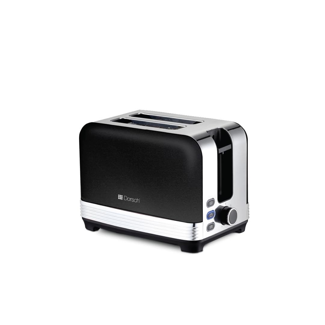 Dorsch Danish Design Bread Toaster TS-90 | 7 Browning Levels, Reheat & Defrost Functions | Removable Crumb Tray | Extra-Wide Slots for Thick Bread | Stylish & Durable | 2-Year Guarantee