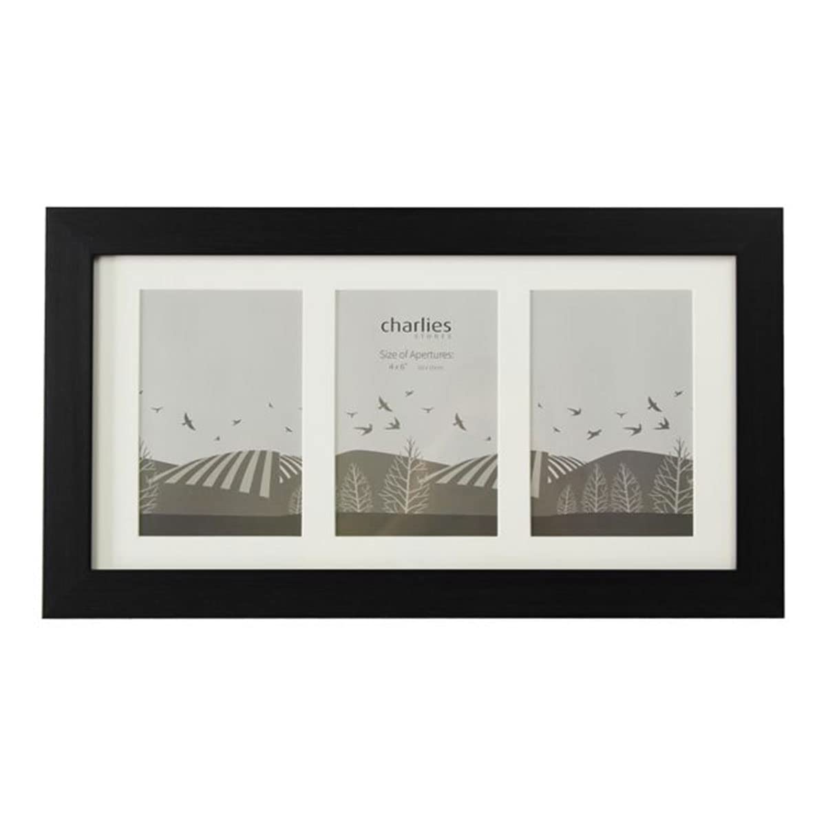Charlies Black 3 Aperture Picture Frame