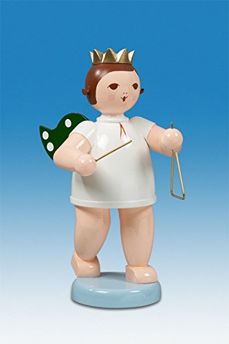 Ange musicien triangle Rudolphs Schatzkiste statuette Noël bois Erzgebirge 22cm