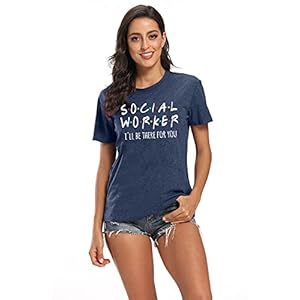 Social-Worker-T-Shirt-Women-Funny-Letter-Print-Graphic-Tees-Shirt-Casual-Short-Sleeve-Tops-Shirt-Coworker-Gift Social Worker T-Shirt Women Funny Letter Print Graphic Tees Shirt Casual Short Sleeve Tops Shirt Coworker Gift (L, Blue)