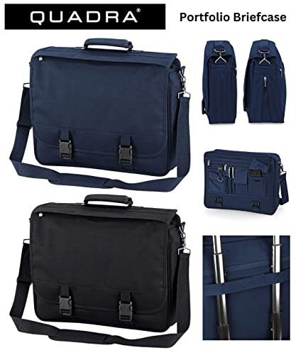 Quadra Portfolio Expandable Briefcase - Navy or Black / 41 x 34 x 10cm2