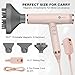 slopehill Professional Ionic Hair Dryer, High-Speed Blow Dryer with Brushless Motor for Salon Use, Lightweight Compact Hairdryer for Travel, Low Noise Quiet for Home, Ceramic Pink