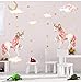 Sayala 2Pack Unicornio Pegatinas de Corazón Tatuajes de Pared Pelar y Pegar Decoración de Pared Linda Etiqueta Engomada del Arte para Niñas Mujeres Niños Dormitorio Guardería Infantil