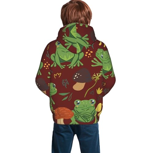 Frogs and Mushrooms Kid Hoodies Boys Sweatshirts Girls Pullover with Pocket4