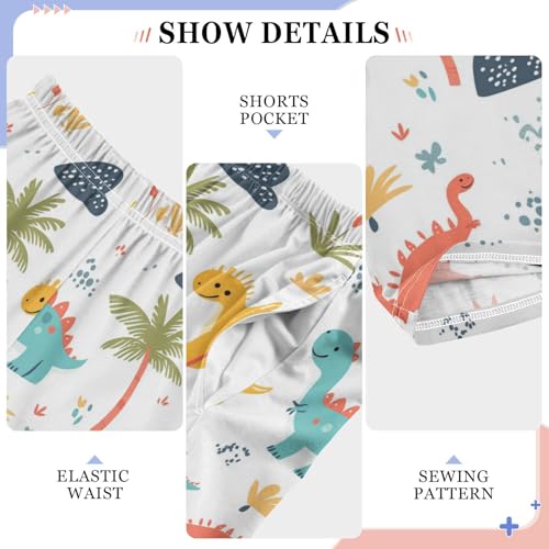 Pajama Bottoms, Pattern with Colorful Dinosaurs Sleeping Pant Lounge Wear Pajamas Long Pants Sleepwear Pjs4