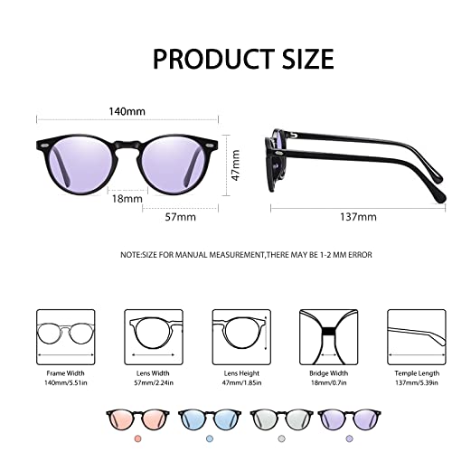 Image of K.LAVER Photochromic Polarized Sunglasses For Men Women UV Protection Round Clear Driving Glasses Anti Glare Eyewear Glasses