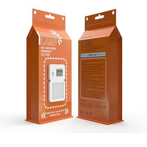 Salt Water Lamp,Emergency Light Salt Water Lamp,No Battery Emergency Lamp,3 Led Lamp,50lumen with Sos for Outdoor Activities, Night Fishing, Camping, Essentials for Power Outage ?Orange?…