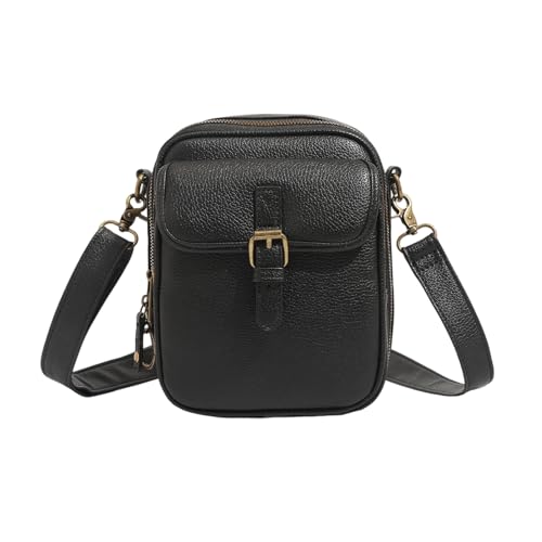 Crossbody Leather Bag Unisex Messenger Bag Trendy Storage Bag Casual Shoulder Bag for Women with 10 Card Slots