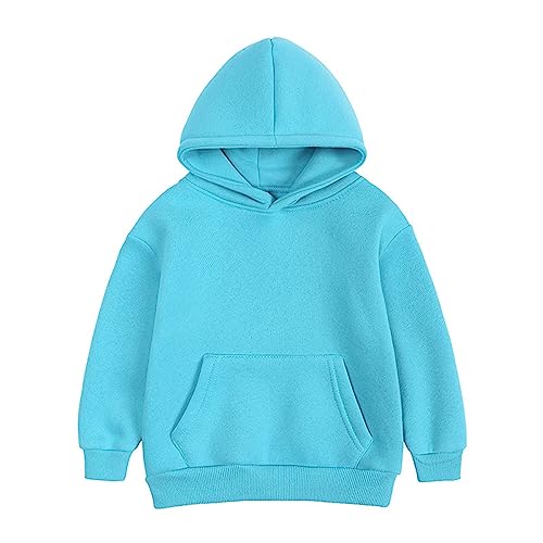 Boys Girls Crewneck Sweatshirts Toddler Baby Sweatshirt Solid Cotton Soft Long Sleeve Active (C, 14-15 Years)2
