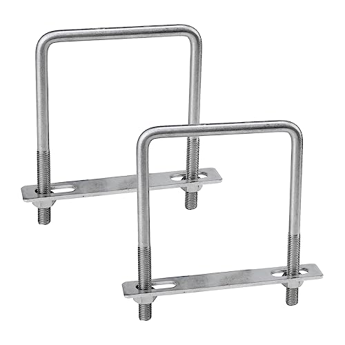 Image of 2pcs Hardware U Bolt Stainless Steel U Clamp U Bolt Brackets with Nuts and Plate 4 inch W x 6 L