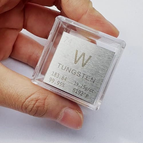 1inch Tungsten Cube Element Metal Density Cube with Acrylic Box 99.95% Purity Teaching Tool, Gift...