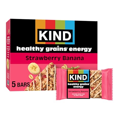KIND Healthy Grains Energy Bars, Strawberry Banana, Gluten Free, Healthy Snacks, 19g Whole Grains, 5 Count - image 1