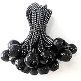 Kotap 121026 9 in. Black Ball Bungee - Pack of 25