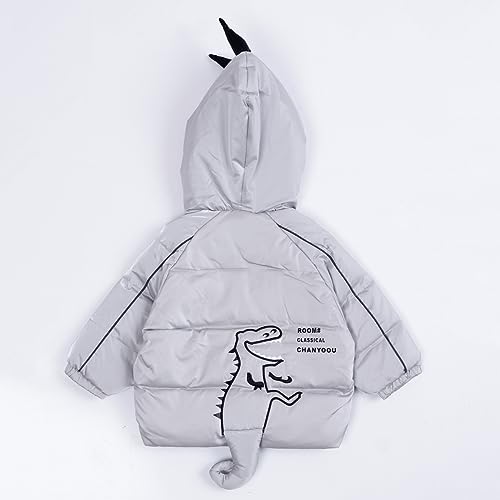 Image of Bold N Elegant Kid's Standard Length Polyester Winter Dinosaur Bomber Jacket Hoodie Puffer Quilted Jacket Coat for Baby Boys and Girls