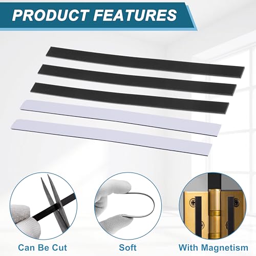 Image of 4 inch x1 /4 inch Magnetic Hinge Shims for Commercial /Residence Hinge Adjustments Door Repairs Prop Damage Sagging Hinges,Pack Contains 50 shims