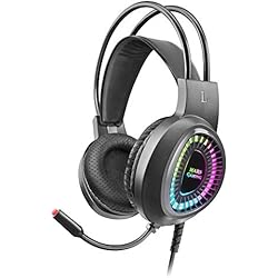 Persianas Regulables Mars Gaming MH220, Cascos Gaming ARGB SuperBass, Micrófono Flexible, Ultraligero, Negro