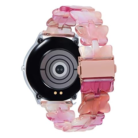 BINLUN Resin Watch Straps 20mm 22mm Smart Watch Bands Quick Release Fashion Butterfly Watch Straps Lightweight Smart Watch Replacement Bracelets with Stainless Steel Buckle (Red,Rose gold buckle) Cover