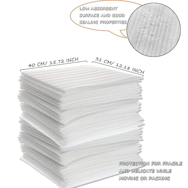 100Pcs Large Cushion Foam Pouches, 16X12 Foam Pouches for Moving, Packing, Transportation and Storage, Foam Wrap Pouches for Extra Protect Fragile Items