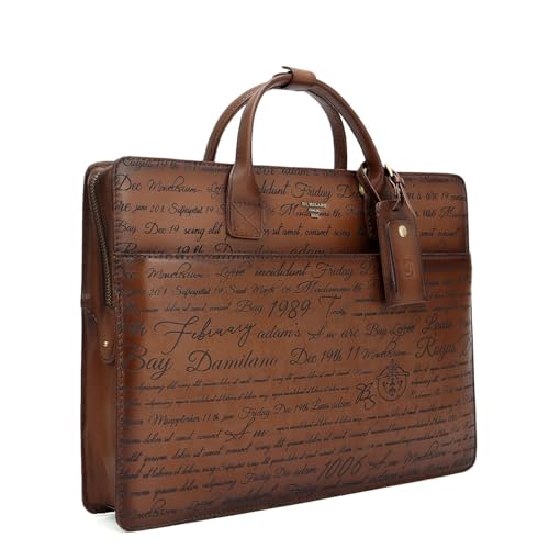 Image of Da Milano Leather Laptop Bag - Fits Up To 15 inch Laptop