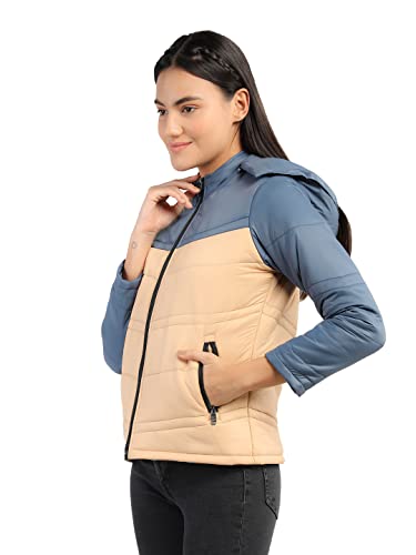 Image of CHKOKKO Women's Winter Quilted Jacket Slate Blue Skin L