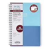 Blue Sky 2026-2027 Weekly and Monthly Academic Year 15 Month Planner Calendar, April 2026 - June 2027, 5" x 8", Flexible Cover With Pockets, Wirebound, Storage Pocket, Blues