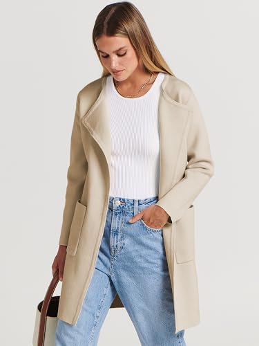 Image of ANRABESS Womens Cardigan Sweater Open Front Knit Long Coatigan Dressy Casual Jacket Coat 2026 Fall Outfits Classy Clothes