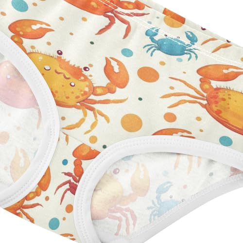Wusikd Cartoonish Crabs Girls' Underwear Cotton Colorful Dots Girls Briefs Soft Toddler Underwear 2T4