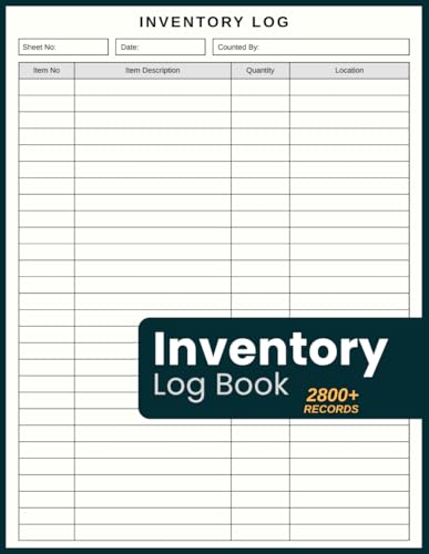 Inventory Log Book: Simple Business Inventory Tracker Log Sheets Book For Small Business and Personal Use - Stock Record Notebook for Tracking Products, Supplies & Equipment