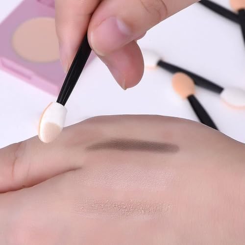 60 Stück Lidschatten-Applikator, Einweg, Make-up, Lidschatten-Pinsel, doppelseitig, Schwamm, Applikator für Frauen und Mädchen, 6.2cm