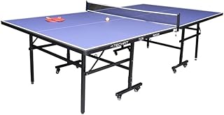 Techfit Tischtennisplatte Klappbar für Innen, 274x152,5x76 cm, 3tecMDF Premium Blat, Faltbar mit SMS System, Metallrahmen Schwarz, Stabil, Rollbar, Unilateral Neigungsfunktion