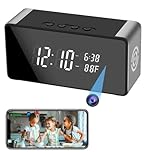 Spy Camera Clock Ultra 4K HD Hidden Camera with Audio and Recording- Mini Nanny Cam with Night Vision, Smart Motion Detection, Remote Live Stream