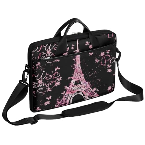 Bolso bandolera para laptop Pink Paris Tower 14-15.6 pulgadas miniatura 1