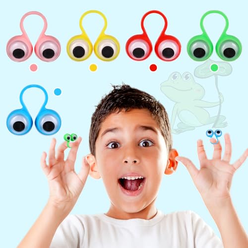 50 Stücke Eye fingerpuppe pädagogisches fingerspielzeug große Augen fingerring parteibevorzugung Spielzeug für Kinder (Gelegentliche Farbe)