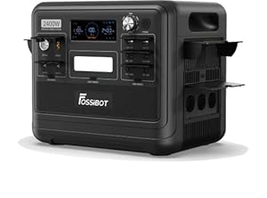 FOSSiBOT Station électrique portable LiFePO4 2048 Wh - Générateur electrique portable solaire mobile avec 230 V/2400 W (pointe 4800 W), USB et QC, stockage d'énergie mobile pour l'extérieur