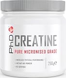 PhD Nutrition Creatin Monohydrat Pulver 250g - Mikronisiertes Kreatin zur Erhöhung der körperlichen Leistung beim ...