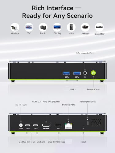 Image of GMKtec K13 Gaming Mini PC AI Intel Ultra 7 256V (up to 4.8GHz) (Beats i9-13900HK / R7 8745HS), Desktop Computer NPU /GPU: 115 Tops, 5GbE LAN, Dual USB4, 16GB LPDDR5X, 1TB SSD