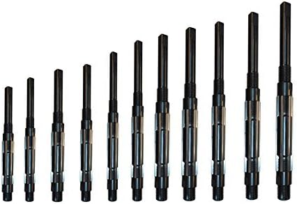 Safedeals365 Atl05032 11 Piece Adjustable Hand Reamer Set H-4 to H-14 Sizes 15/32” to 1.1/2” Best Use for Milling Lathe
