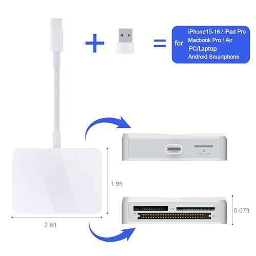 image for RRSITIAU SD Card Reader, 4 in 1 USB C to SD/TF/CF/MS Card Reader with 