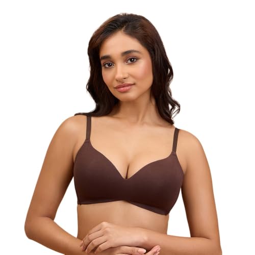 Image of Nykd (NYB013) Ultra Soft Luxe Modal Fabric Lightly Padded & Non Wired Tshirt Bra for Women | Seamless Neckline with Comfortable, Soft & Non Slip Shoulder Strap