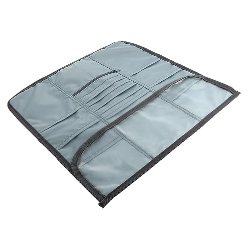 KALLORY Crochet Hooks Pouch Knitting Needle Bag 7 Compartments Yarn Organizer Large Capacity Woven Storage Bag for Wool Hooks