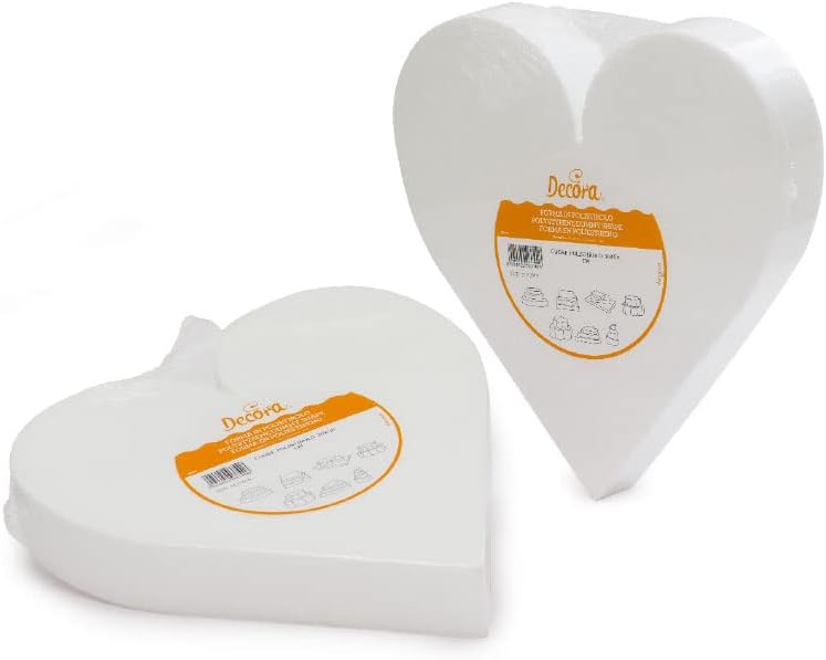 Decora POLYSTYRENE HEART 30X7,5H CM, 30 x 7.5 cm, Off-white