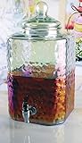 Circleware Radiance Pearl Shangrila Glass Beverage Dispenser, Fun Party Home & Kitchen Entertainment Drinking Glassware for Water, Juice, Wine, Kombucha and Cold Drinks, 320 oz