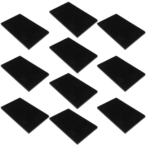 HIAKDOFT 10 Pièces Inserts de Boîte à Bijoux Mousse Noire Plateau Coussinets Emplacements pour Bagues et Boucles Oreilles Support Doux et Léger pour Tiroir de Rangement et Présentoir