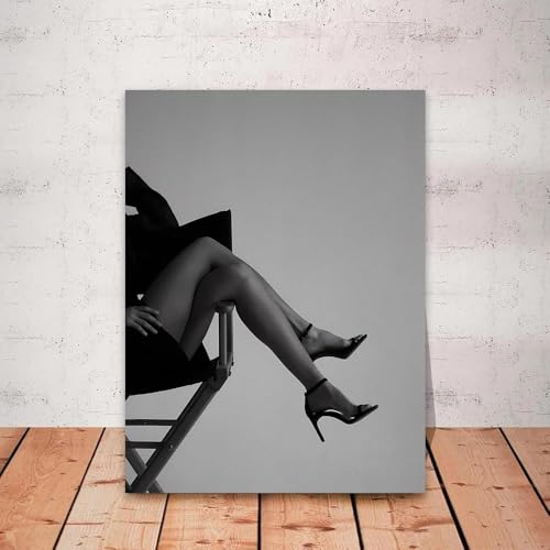 Peinture sur toile art mural vintage femme au soleil déco grand format 80x110cm