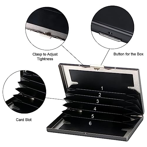 Storite 6 Slot RFID Metal Credit Debit ATM Card Holder Case Wallet for Men Women (Black Laser Print World Map, 9.5 x 6.5 x 1.3 cm) - Image 4