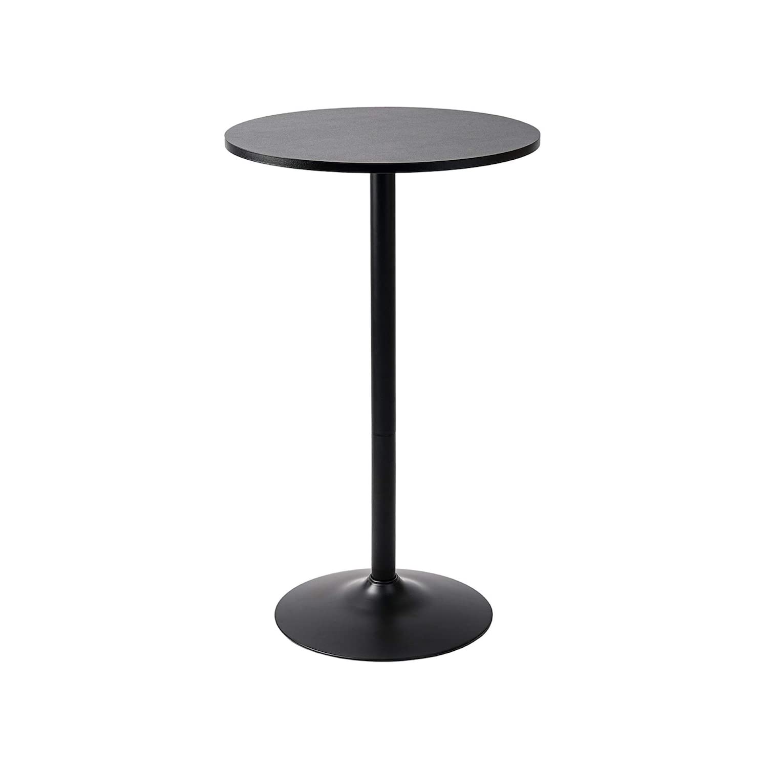 Pearington Santina Round Cocktail Bar, Pub and Bistro High Table with Black Top and Base, 1-Pack