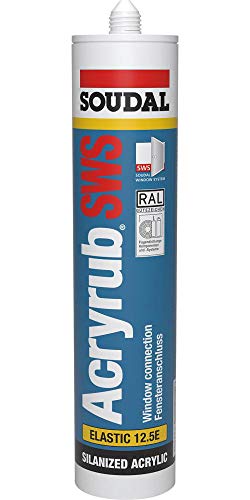 Soudal Acryrub SWS - Pintura acrílica (310 ml), color blanco