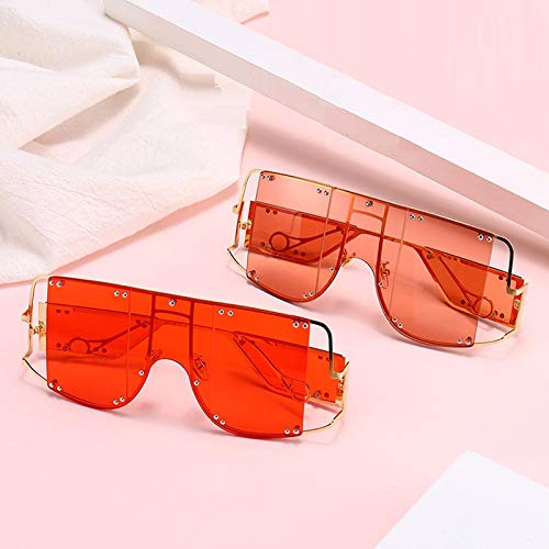 Image of COTIA /Fashion Square Sunglasses Women New Oversized Mirror Men Shades Glasses Luxury Brand Metal Rivet Fashion Female Eyewear
