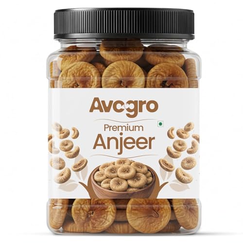 Image of Avogro Premium Anjeer 500Gram | Soft, Juicy and Naturally Dried Figs Dry Fruit | No Added Sugar | Healthy Snack Rich Source Of Fiber | Low in Fat | Jar Pack For Gift